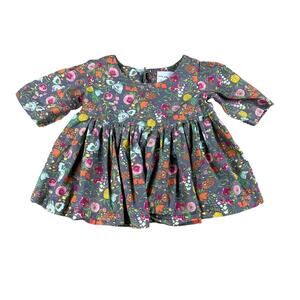 CANDY KIRBY DESIGNS Gray Colorful Floral Pattern Mini Dress Casual Size 5T